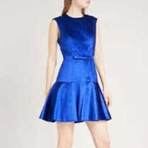 Ted baker Velvet royal blue bow maryann‎ dress size 12 party homecoming wedding